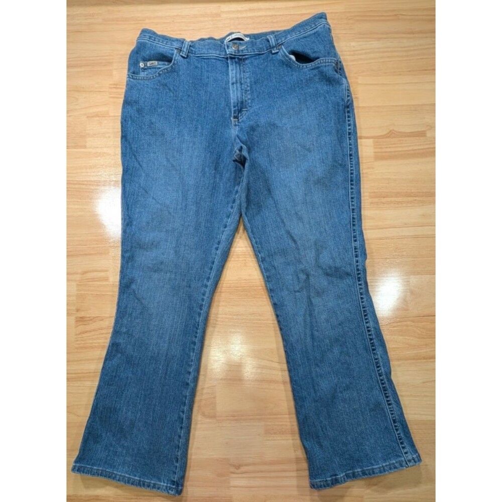 Lee Jeans Womens Plus Size 14S (Act 32x29) Relaxed Bootcut Mid Rise Blue Stretch